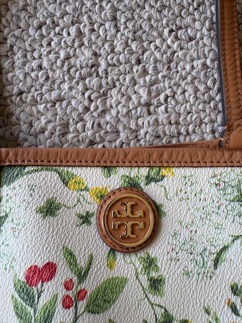 Tory Burch Kerrington Floral Botanical Print Tote Bag w Dust Bag Chic - Picture 3 of 15